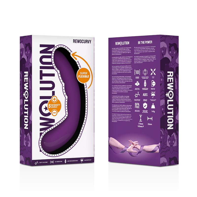 REWOLUTION - VIBRADOR FLEXÍVEL RECARREGVEL REWOCURVY