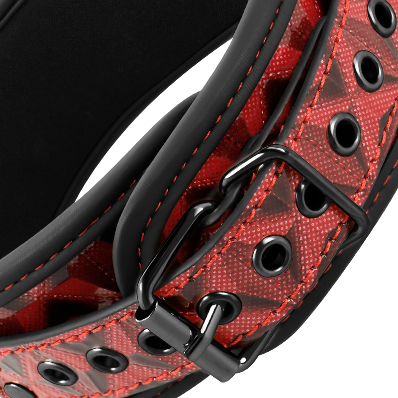 BEGME - PREMIUM RED EDITION VEGAN LEATHER NECKLACE WITH NEOPRENE LINING