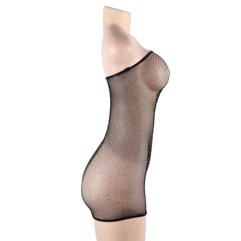 QUEEN LINGERIE - DIAMOND FISHNET BODY DRESS S/L