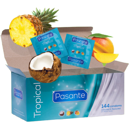 PASANTE - DE PRESERVATIVOS SABORES TROPICAIS 144 UNIDADES