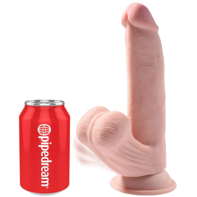 KING COCK - PLUS 3D DILDO BALANANDO BOLAS 24.5 CM PELE CLARA