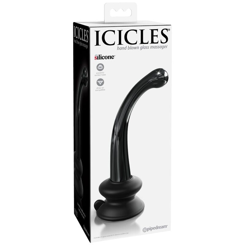 ICICLES - N. 87 GLASS VIBRATOR WITH SUCTION CUP