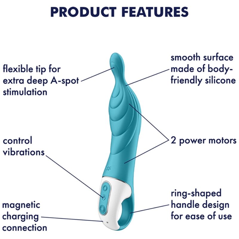 SATISFYER - VIBRADOR AMAZING 2 ASPOT TURQUESA