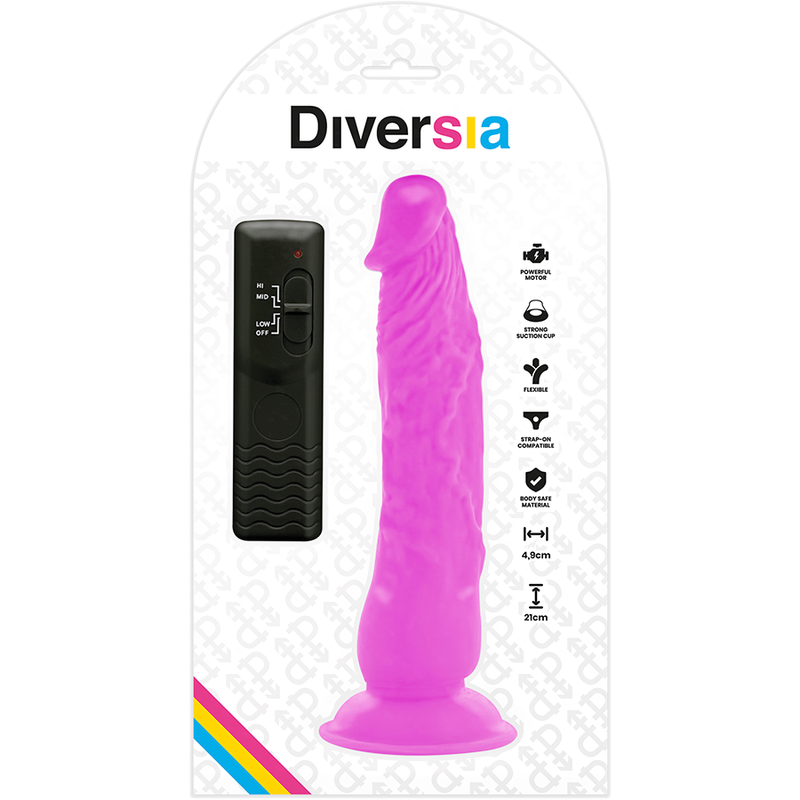 DIVERSIA - FLEXÍVEL VIBRAO VIBRANTE ROXO 21 CM -O- 4.9 CM