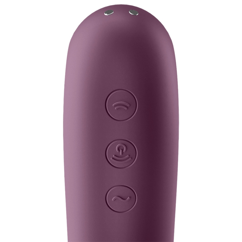 SATISFYER - DUAL KISS AIR PULSE VIBRATOR RED WINE