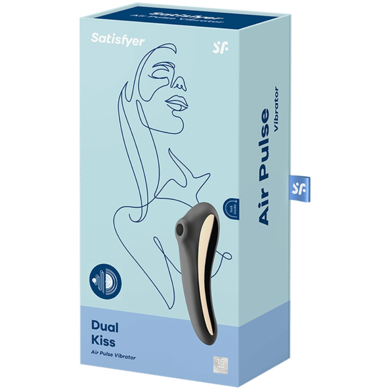 SATISFYER - DUAL KISS AIR WRIST VIBRATOR BLACK