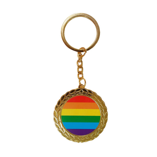 PRIDE - LGBT FLAG ROUND KEYCHAIN