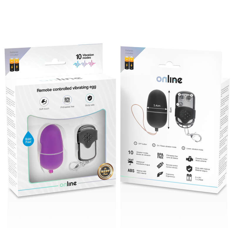 ONLINE - OVO VIBRANTE COM CONTROLE REMOTO M LILAC