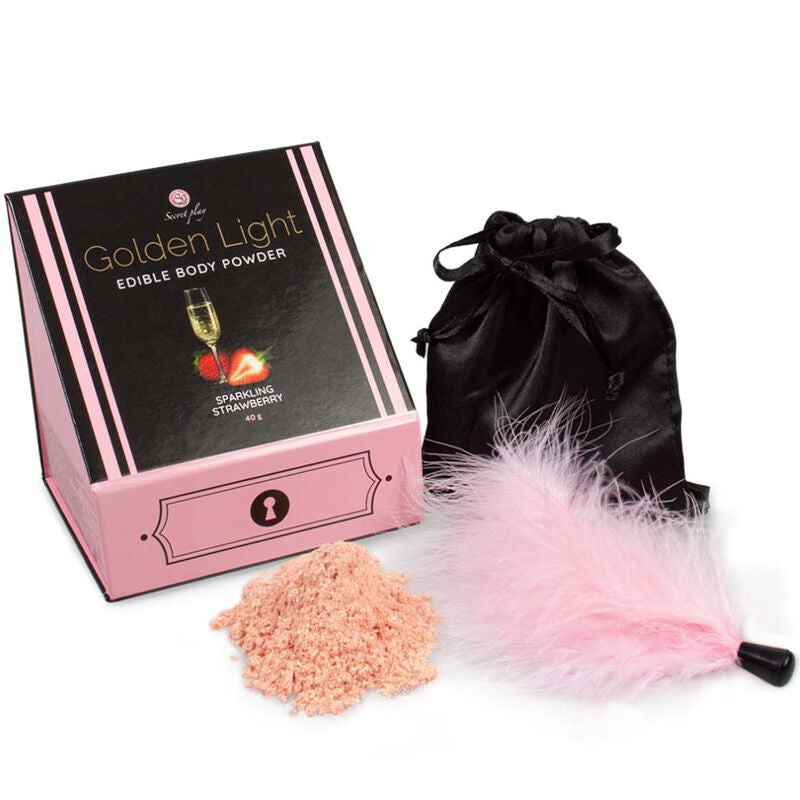 SECRETPLAY - SPARKLING GOLDEN LIGHT KIT EDIBLE STRAWBERRY AND FEATHER POWDER