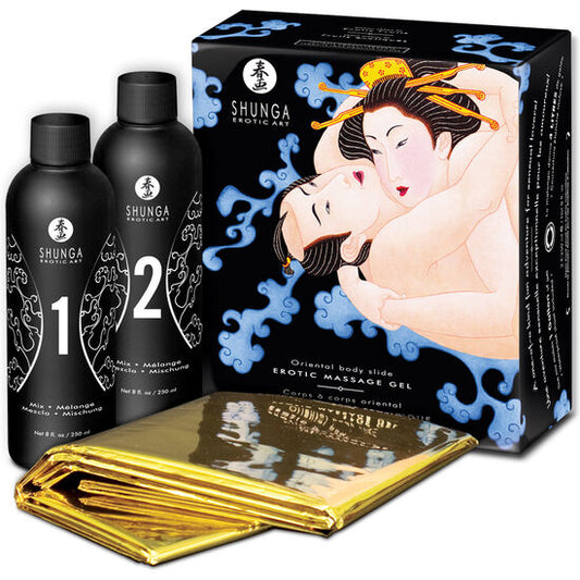 SHUNGA - GEL DE MASSAGEM ERÓTICA ORIENTAL CORPO A CORPO COM FRUTAS EXÓTICAS