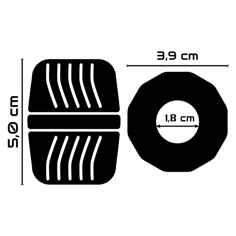 POWERING - ANEL PARA O PÉNIS SUPER FLEXÍVEL E RESISTENTE 5 CM PR11 PRETO