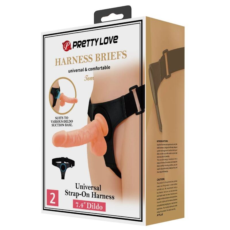 PRETTY LOVE - UNIVERSAL HARNESS MIT DILDO 20 CM NATURTON