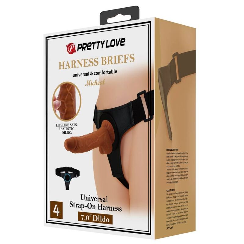 PRETTY LOVE - UNIVERSAL HARNESS MIT MICHEAL DILDO 20 CM SCHWARZ