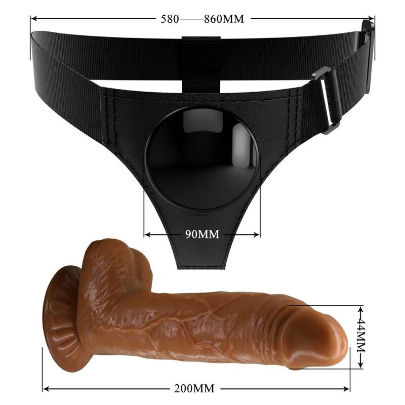 PRETTY LOVE - UNIVERSAL HARNESS MIT MICHEAL DILDO 20 CM SCHWARZ