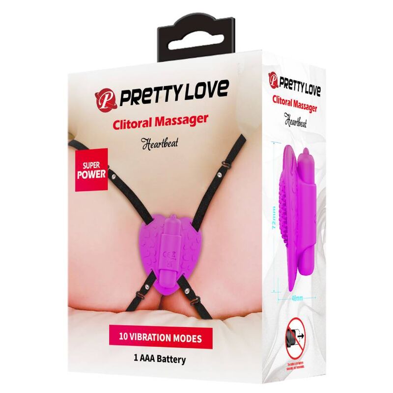 PRETTY LOVE - HEARTBEAT CLITORIS MASSAGER 10 MODOS DE VIBRAO ROXO