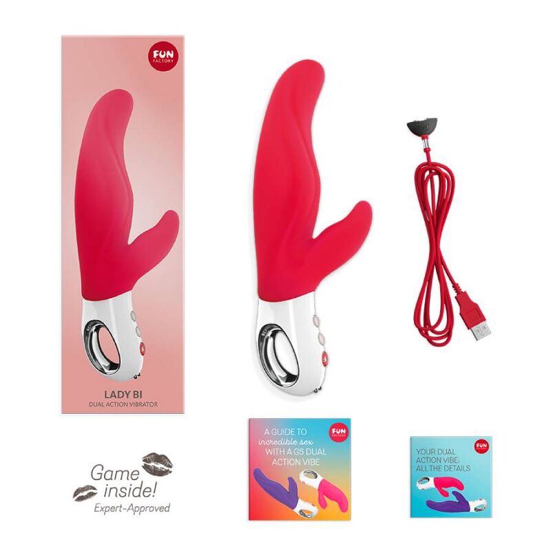 FUN FACTORY - VIBRADOR LADY BI DUAL ÍNDIA VERMELHO