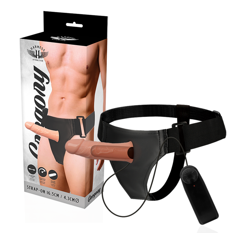 HARNESS ATTRACTION - GREGORY HOLLOW RNES MIT VIBRATOR 16,5 CM -O- 4,3 CM