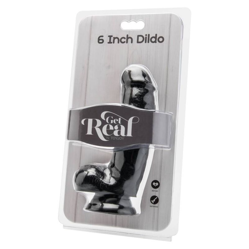 GET REAL - 12 CM DILDO MIT SCHWARZEN KUGELN