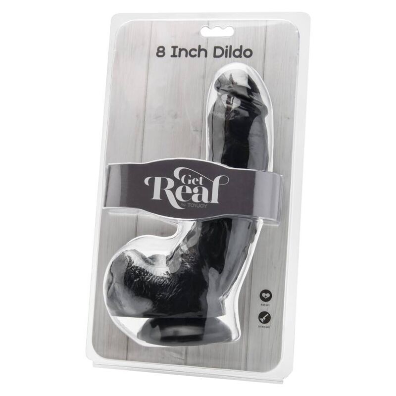 GET REAL - 20,5 CM DILDO MIT SCHWARZEN KUGELN