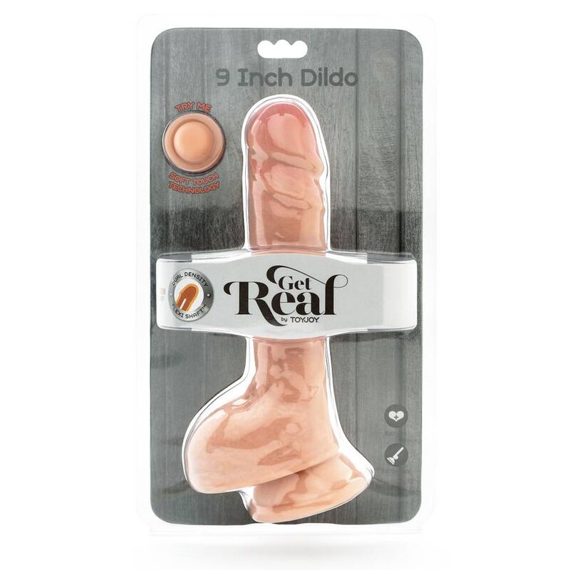 GET REAL - DILDO DUAL DENSITY 25,5 CM BOLAS PELE