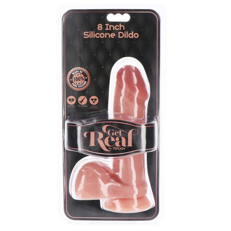 GET REAL - SILICONE DILDO 20.5 CM W/SKIN BALLS