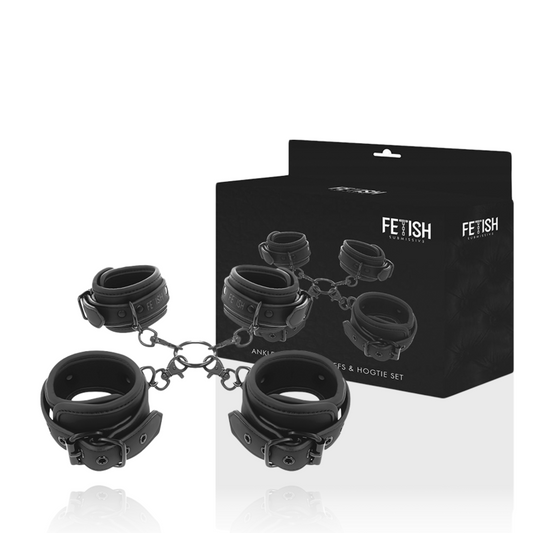 FETISH SUBMISSIVE - NOPRENE LINING HAND AND ANKLE HANDCUFFS SET