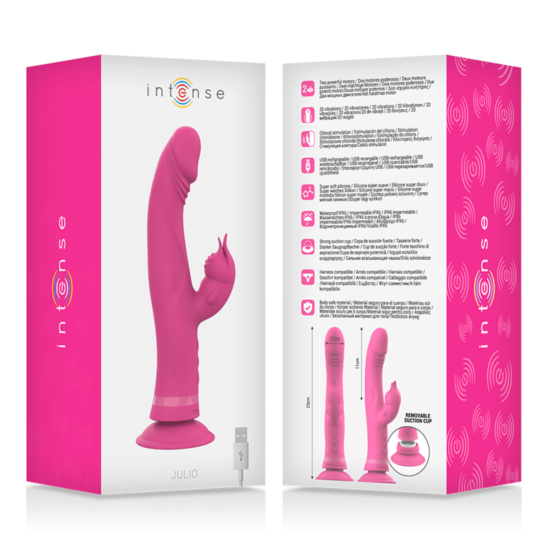 INTENSE - VIBRADOR JULIO COELHO ROSA SILICONE