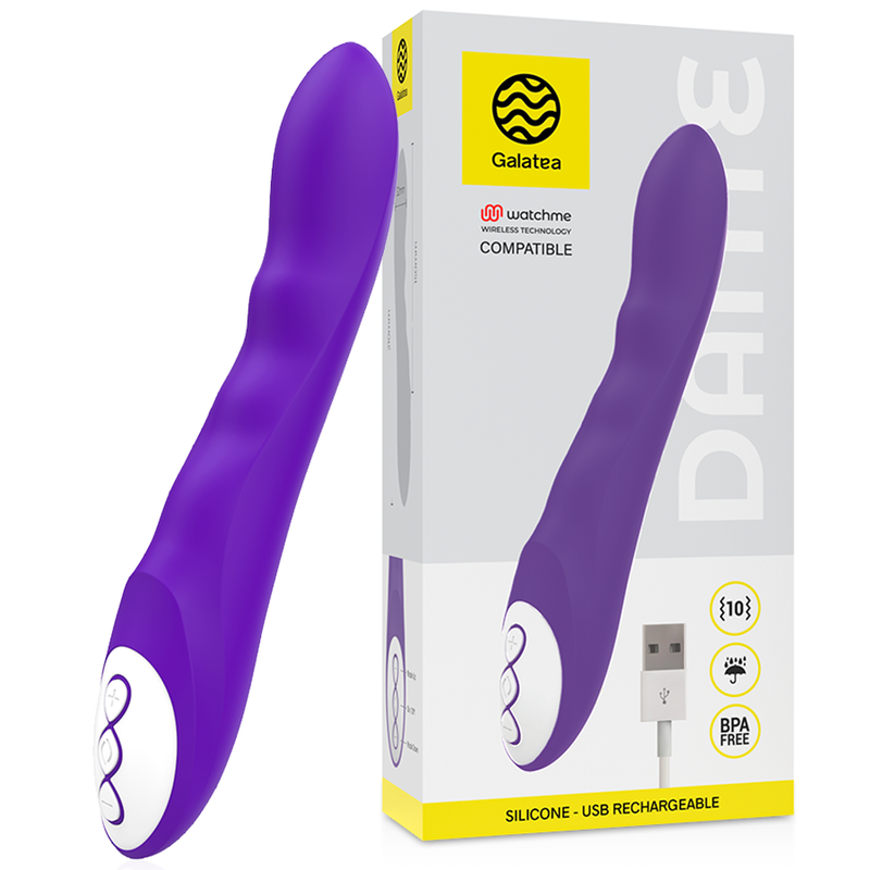 GALATEA - VIBRADOR DANTE LILAC COMPATÍVEL COM A TECNOLOGIA WATCHME WIRELESS