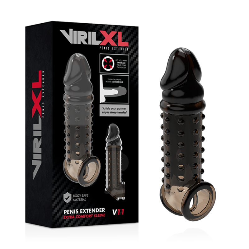 VIRILXL - V11 BLACK PENIS EXTENSION AND SHEATH