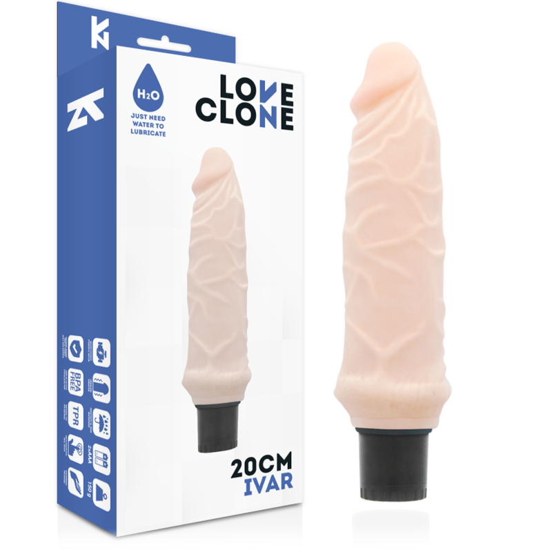 LOVECLONE - IVAR SELF-LUBRICANT VIBRATOR 20 CM -O- 3.7 CM