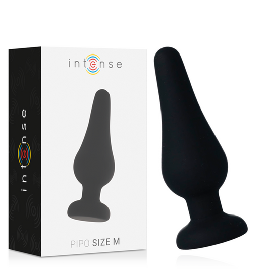 INTENSE - PIPO M SILICONE ANAL PLUG BLACK 11 CM