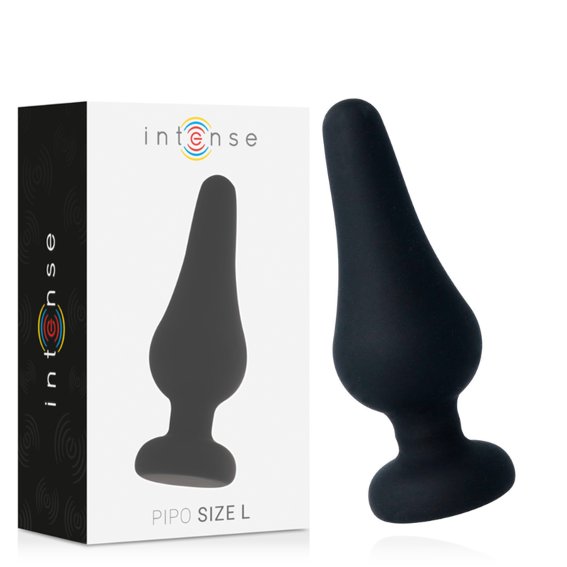 INTENSE - PLUG ANAL PIPO L SILICONE PRETO 13 CM