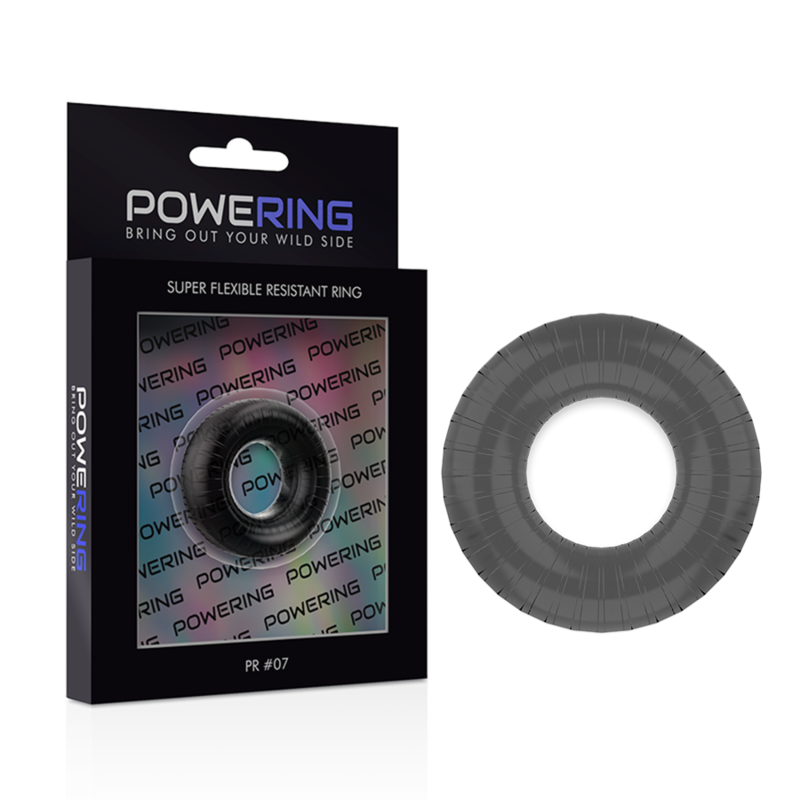 POWERING - ANEL PARA PÊNIS SUPER FLEXÍVEL E RESISTENTE 4,5CM PR07 PRETO