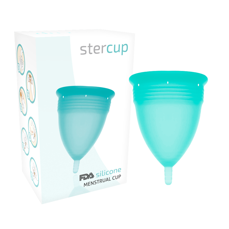 STERCUP – FDA-MENSTRUATIONSTASSE AUS SILIKON, AQUAMARIN – GRÖSSE L