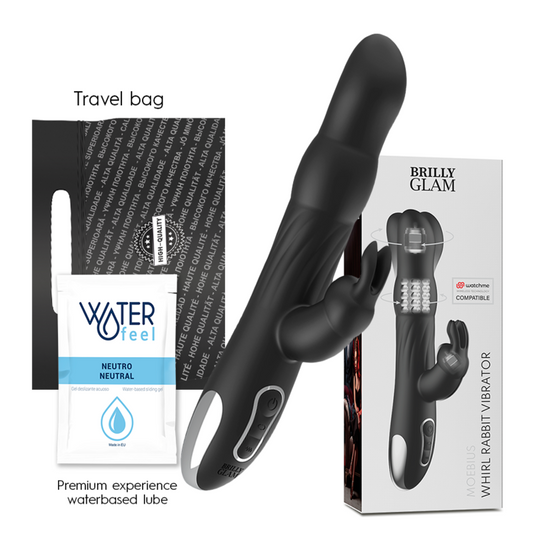 BRILLY GLAM - VIBRADOR E ROTADOR  MOEBIUS COELHO COMPATÍVEL COM A TECNOLOGIA WATCHME WIRELESS