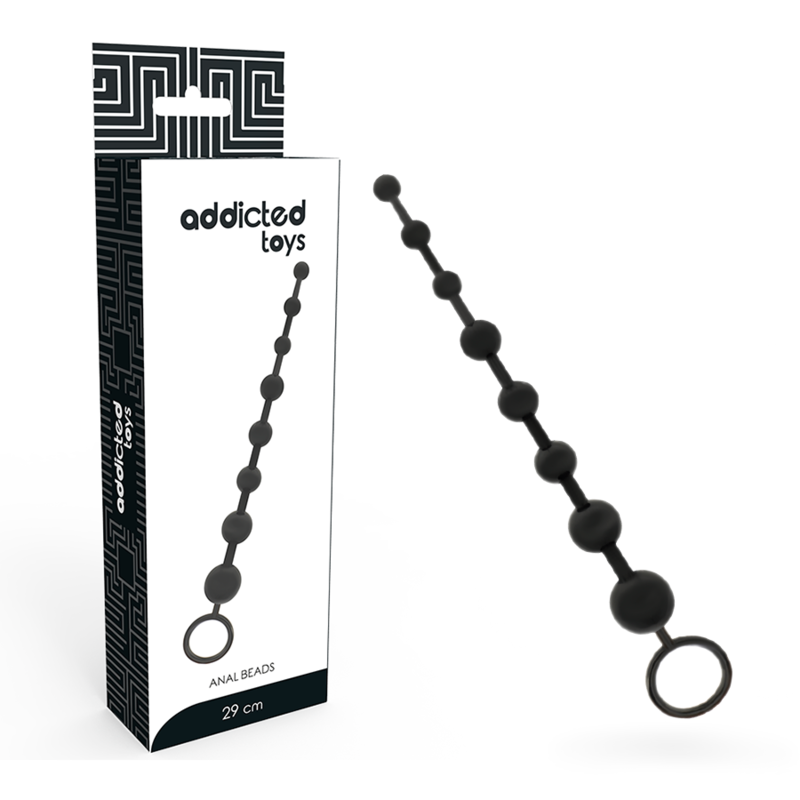 ADDICTED TOYS - 29 CM BLACK ANAL BEADS