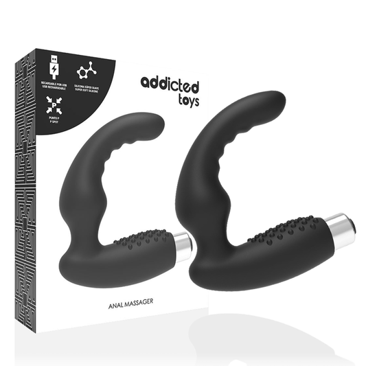 ADDICTED TOYS - RECHARGEABLE PROSTHETIC VIBRATOR - MODEL 2 - BLACK