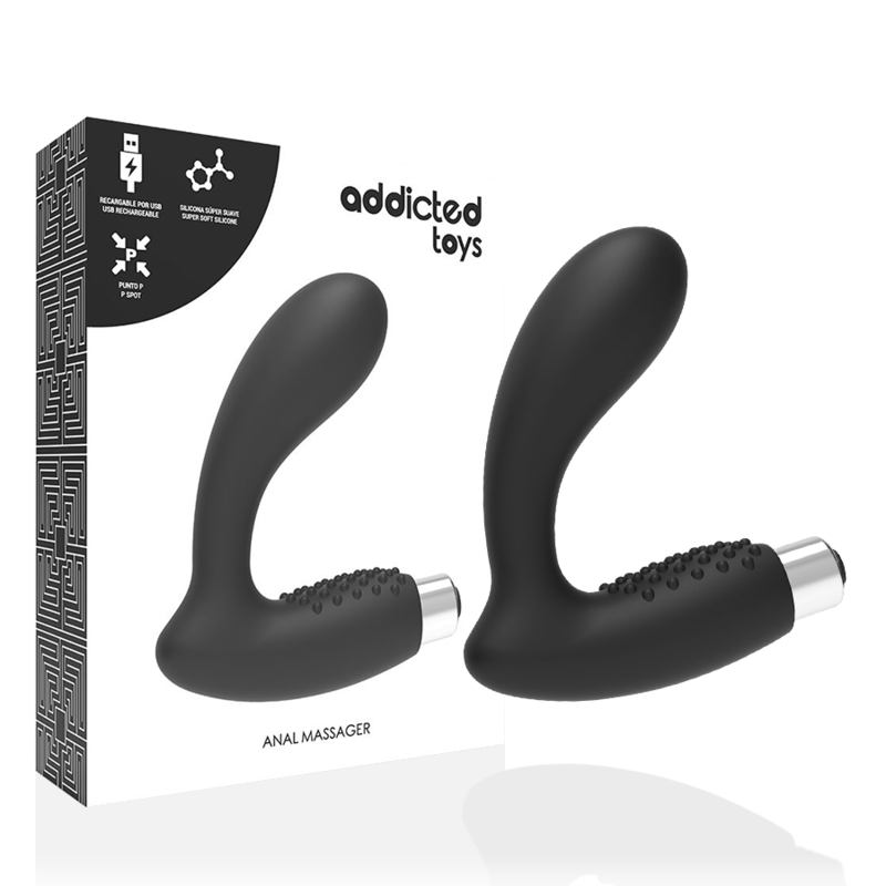 ADDICTED TOYS - WIEDERAUFLADBARER PROTHETISCHER VIBRATOR - MODELL 5 - SCHWARZ