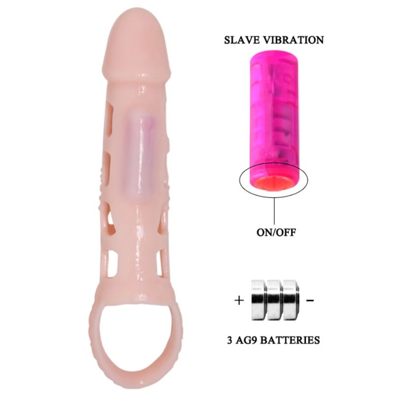 PRETTY LOVE - HARRISON PENIS EXTENDER COVER WITH VIBRATOR AND 13.5 CM HANDLE