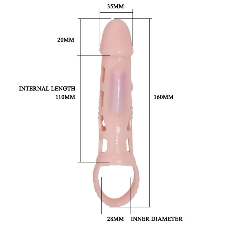 PRETTY LOVE - HARRISON PENIS EXTENDER COVER WITH VIBRATOR AND 13.5 CM HANDLE