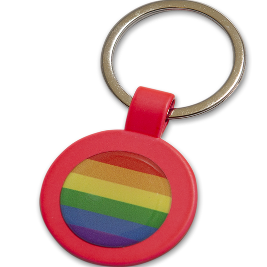 PRIDE - FUCIA METAL KEYCHAIN ​​ROUND KEYCHAIN ​​WITH LGBT FLAG