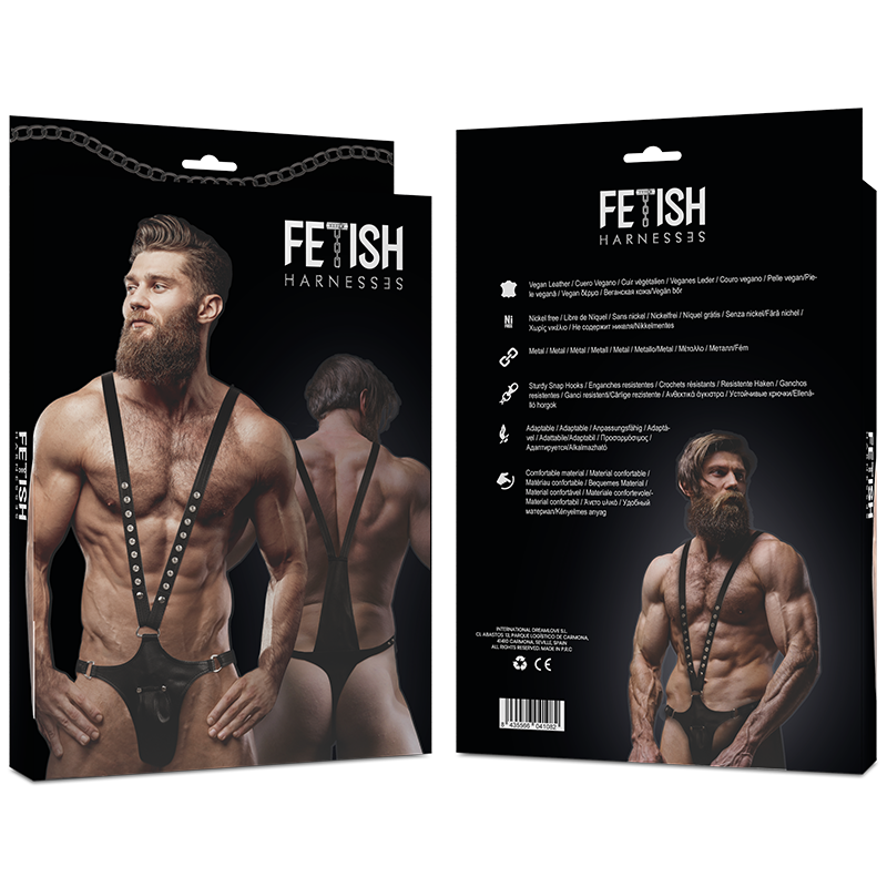 FETISCH SUBMISSIVE ATTITUDE - V-FÖRMIGER HARNESS AUS ÖKO-LEDER FÜR MÄNNER