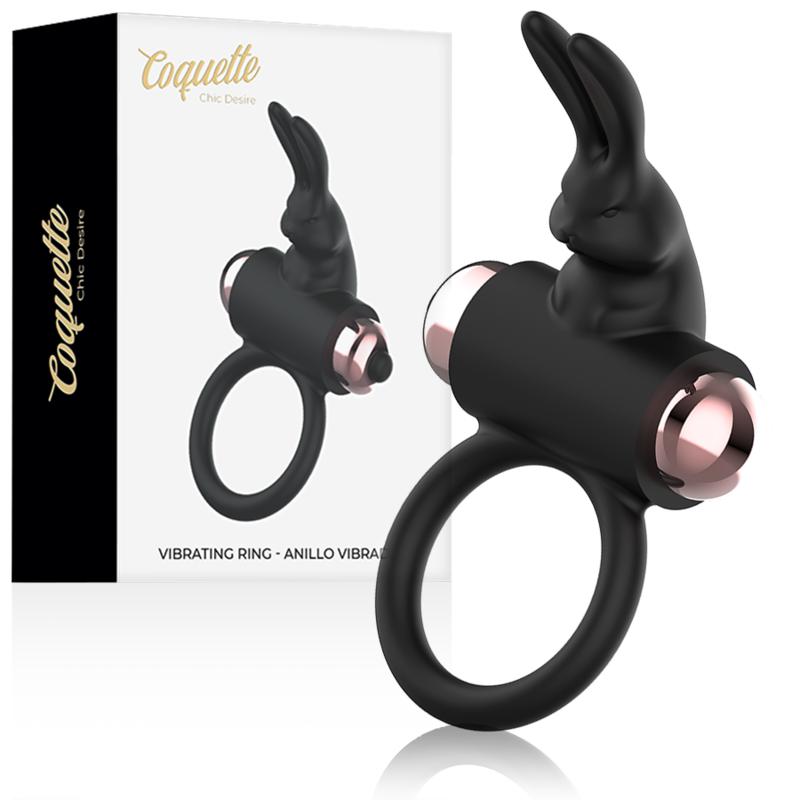 COQUETTE CHIC DESIRE - ANEL COM VIBRADOR PRETO/ OURO