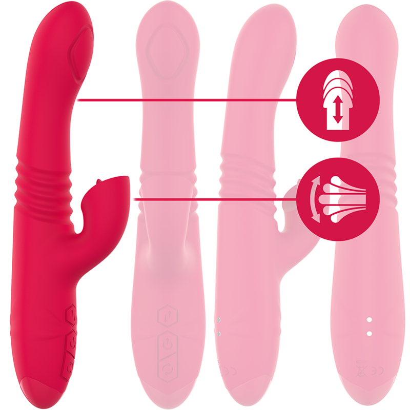 INTENSE - VIBRADOR UP & DOWN RECARREGVEL DUA MULTIFUNO COM LÍNGUA VERMELHA