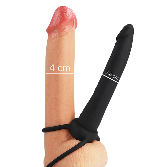 MYTHOLOGY - COBI ONYX ANAL DILDO WITH COCK AND TESTICE RING 13 CM SILICONE