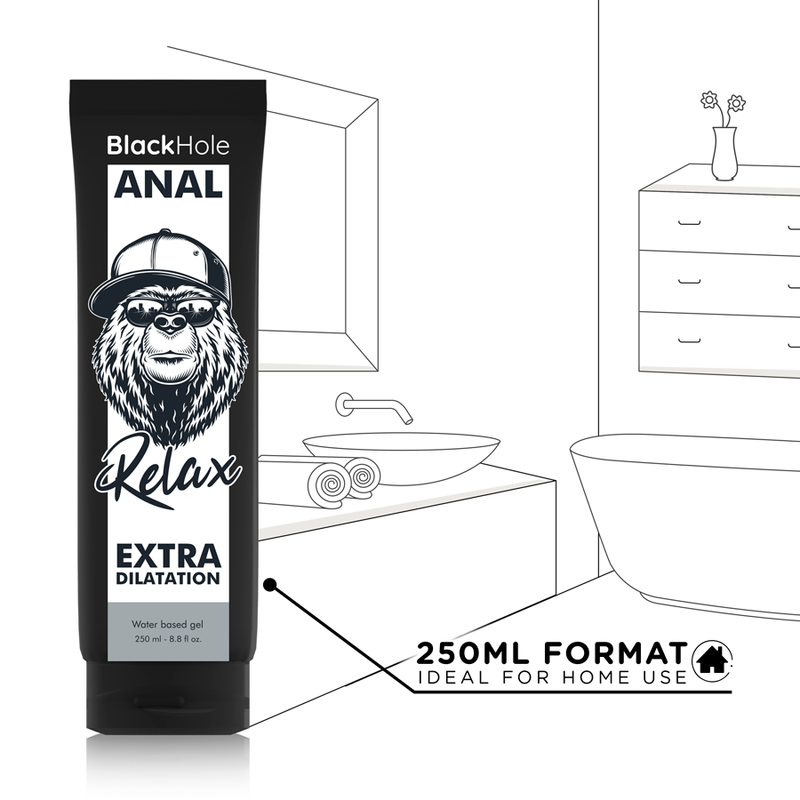 BLACK HOLE - GEL BASE DE ÁGUA DILATAÇÃO ANAL 250 ML