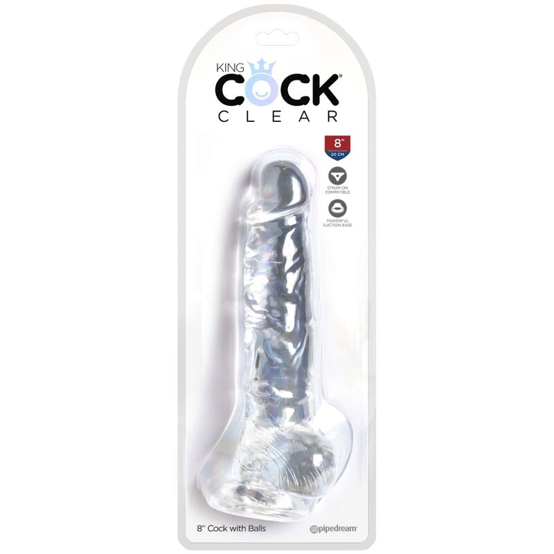 KING COCK - CLEAR PÊNIS REALÍSTICO COM BOLAS 16.5 CM TRANSPARENTE