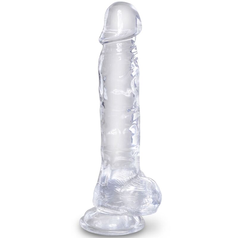 KING COCK - CLEAR PÊNIS REALÍSTICO COM BOLAS 16.5 CM TRANSPARENTE