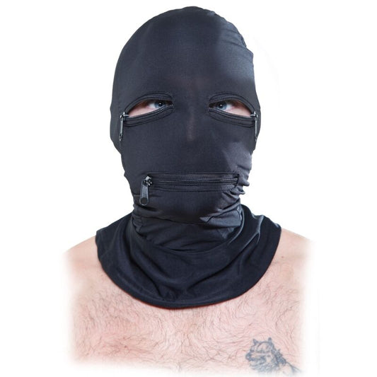 FETISH FANTASY SERIES - BLACK ZIPPERED HOOD