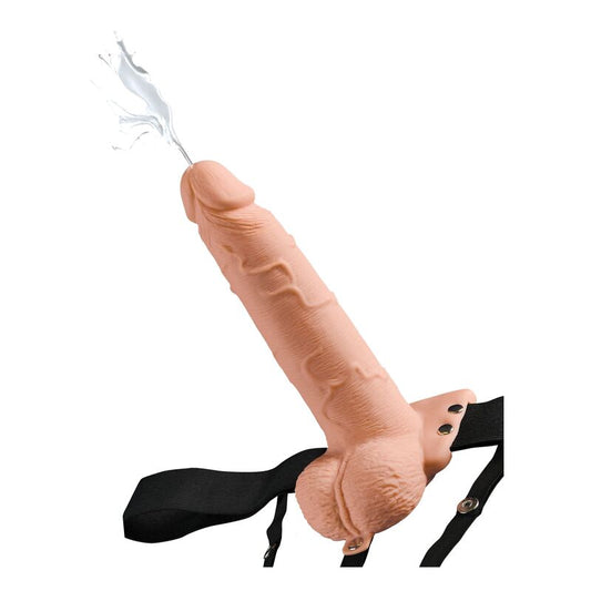 FETISH FANTASY SERIES - VERSTELLBARER HARNESS REALISTISCHER PENIS MIT SQUIRTING-BÄLLEN 19 CM